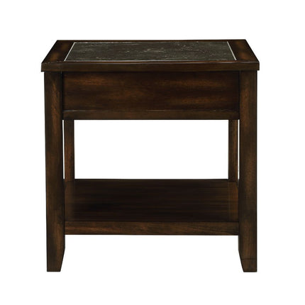 Cilnia - End Table - Marble & Walnut ACME 