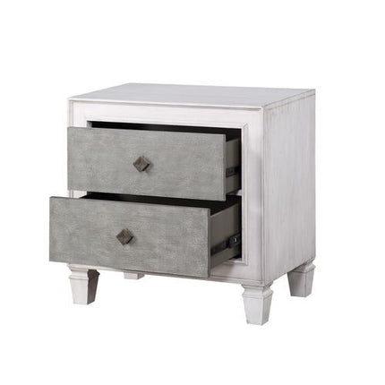 Katia - Nightstand - Rustic Gray & White Finish ACME 