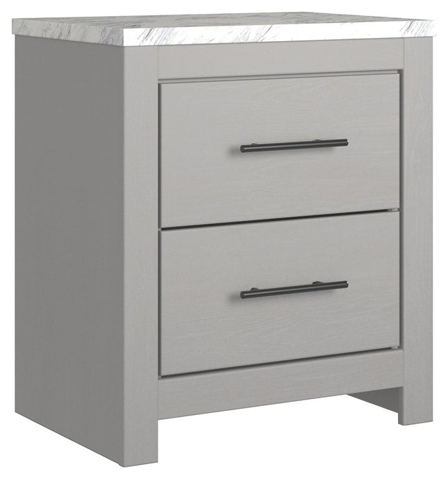 Cottonburg - Light Gray / White - Two Drawer Night Stand Ashley Furniture 