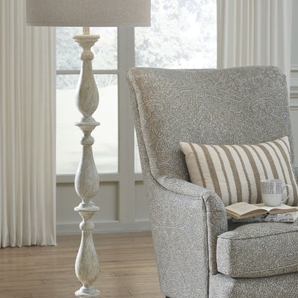 Bernadate - Whitewash - Poly Floor Lamp Ashley Furniture 