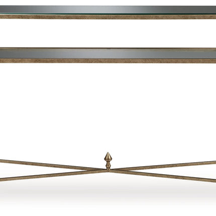 Cloverty - Aged Gold Finish - Sofa Table Signature Design by Ashley® 