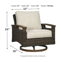 Thumbnail for Paradise Trail - Medium Brown - 5 Pc. - Conversation Set With 4 Swivel Lounge Chairs - Tony's Home Furnishings