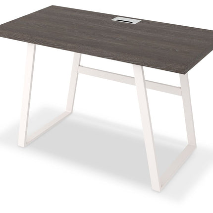 Dorrinson - White / Black / Gray - Home Office Desk Ashley Furniture 