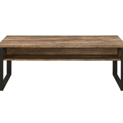 Aflo - Coffee Table - Weathered Oak & Black Finish ACME 