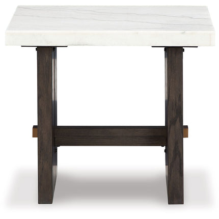 Burkhaus - White / Dark Brown - Rectangular End Table Signature Design by Ashley® 