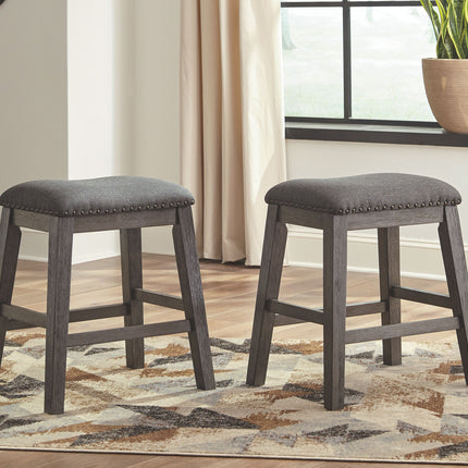 Caitbrook - Gray - Upholstered Stool (Set of 2) Signature Design by Ashley® 