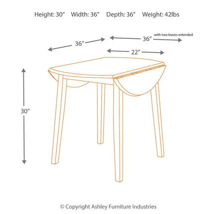 Hammis - Dark Brown - Round Drm Drop Leaf Table Signature Design by Ashley® 