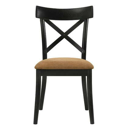 Hillary - Side Chair (Set of 2) - Walnut & Black ACME 