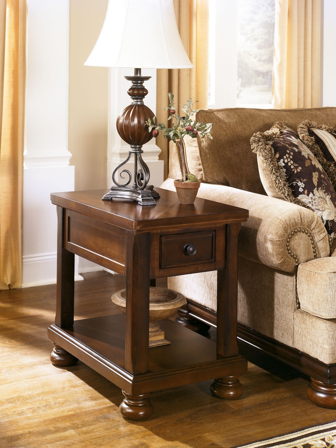 Porter - Rustic Brown - Chair Side End Table - Tony's Home Furnishings