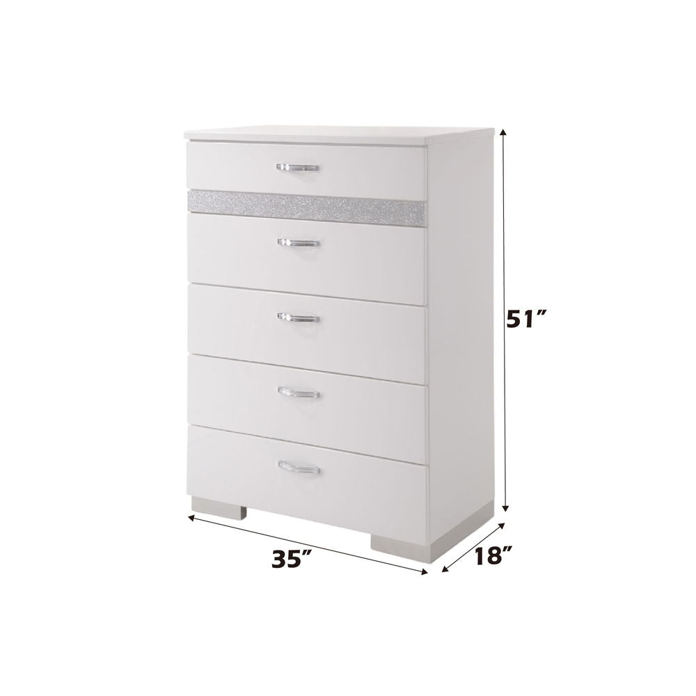 Naima II - Chest - White High Gloss - Tony's Home Furnishings