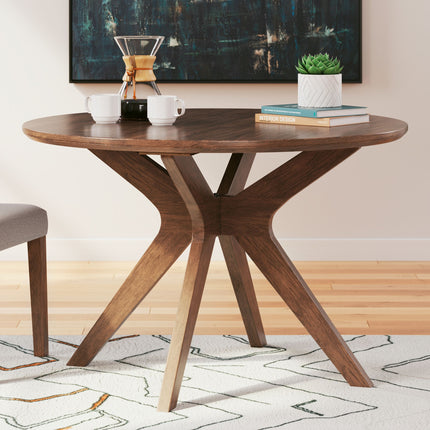 Lyncott - Brown - Round Dining Room Table Signature Design by Ashley® 