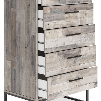 Neilsville - Whitewash - Five Drawer Chest Signature Design by Ashley® 