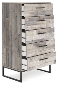 Neilsville - Whitewash - Five Drawer Chest Signature Design by Ashley® 
