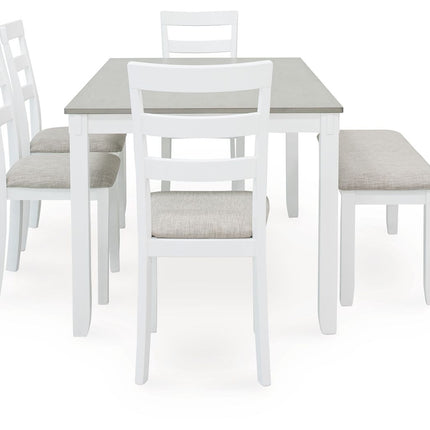 Stonehollow - White / Gray - Rectangular Drm Table Set (Set of 6) Signature Design by Ashley® 