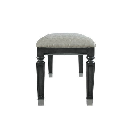 House - Beatrice Bench - Two Tone Beige Fabric, Charcoal Finish ACME 