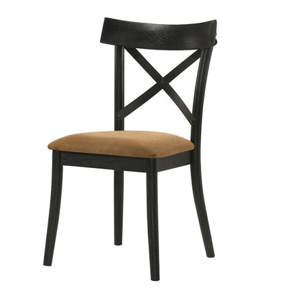 Hillary - Side Chair (Set of 2) - Walnut & Black ACME 