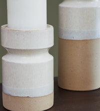 Thumbnail for Hurston - Ivory / Brown - Candle Holder Set (Set of 3) - Tony's Home Furnishings