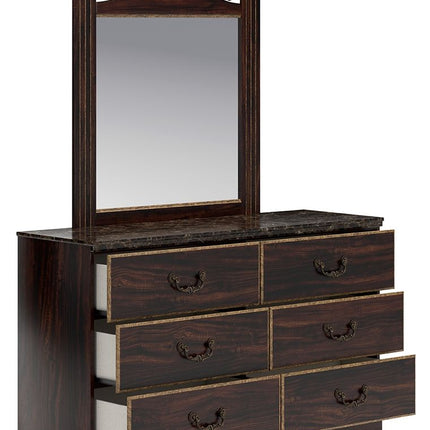 Glosmount - Two-tone - Dresser And Mirror Signature Design by Ashley® 