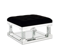 Noralie - Ottoman - Mirrored & Faux Diamonds - 18