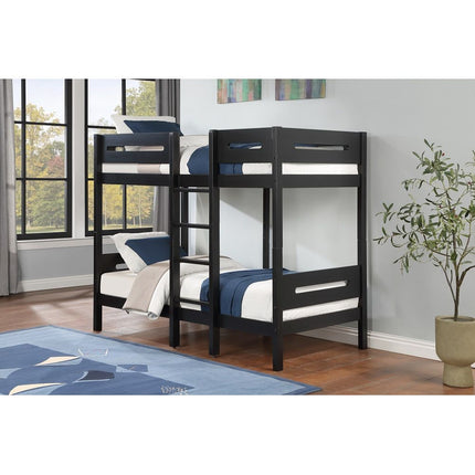 Ekko - Twin Over Twin Bunk Bed - Black ACME 