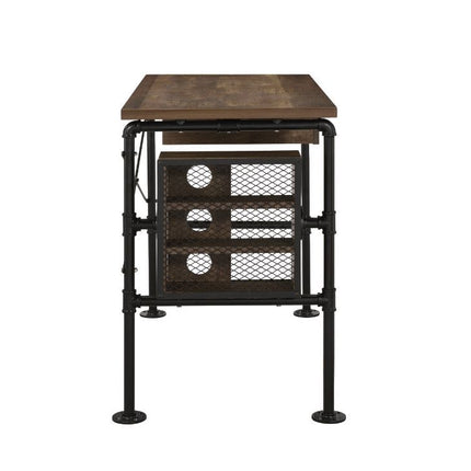 Endang - Writing Desk - Weathered Oak & Black Finish ACME 