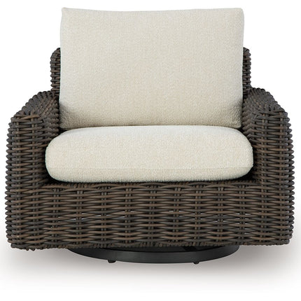 Kimora - Beige / Dark Brown - Swivel Glider Lounge With Cushion Signature Design by Ashley® 