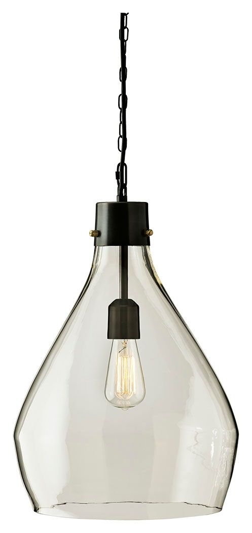 Avalbane - Clear / Gray - Glass Pendant Light Ashley Furniture 