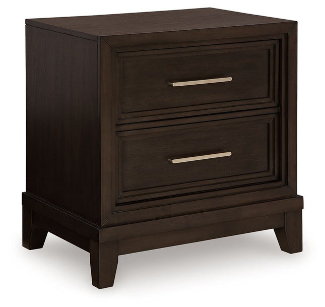 Neymorton - Dark Grayish Brown - Two Drawer Night Stand - Tony's Home Furnishings