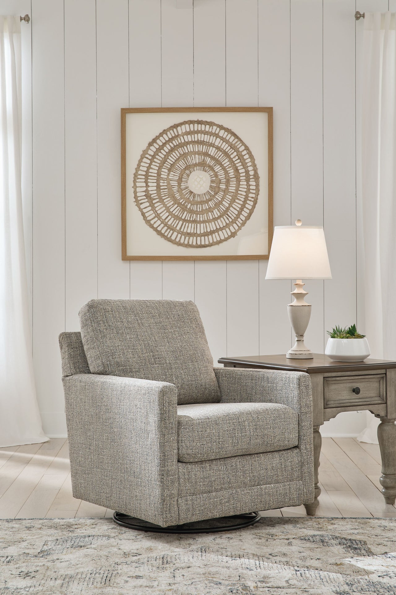 Bralynn - Linen - Swivel Glider Accent Chair Ashley® 