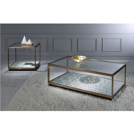 Kaia - End Table - Glass & Gold - Tony's Home Furnishings