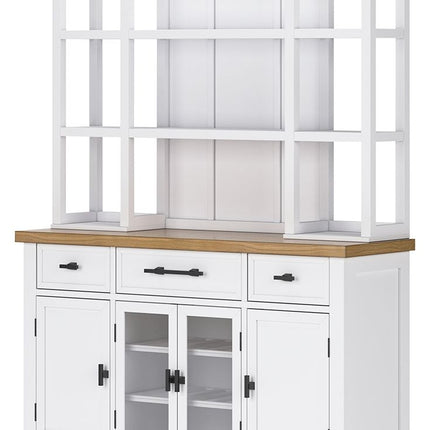 Ashbryn - White / Natural - Dining Server And Hutch Signature Design by Ashley® 