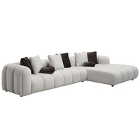 Manilla - Sectional Sofa With 8 Pillows - Ivory White Linen ACME 