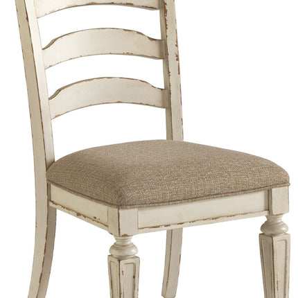 Realyn - Chipped White - Dining Uph Side Chair (Set of 2) - Ladderback Ashley Furniture 