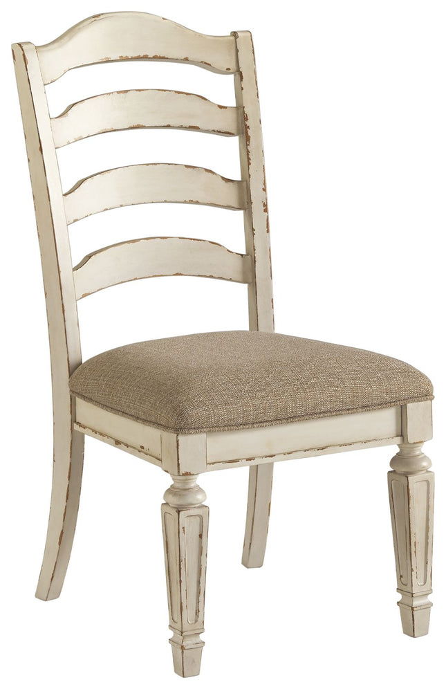 Realyn - Chipped White - Dining Uph Side Chair (Set of 2) - Ladderback Ashley Furniture 