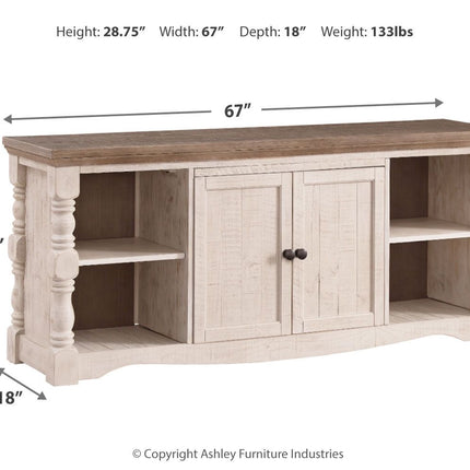 Havalance - Brown / Beige - Extra Large TV Stand - 2 Doors Ashley Furniture 