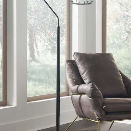 Makeika - Black - Metal Floor Lamp Ashley Furniture 