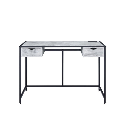 Wearn - Writing Desk - Weathered Gray & Black Finish ACME 