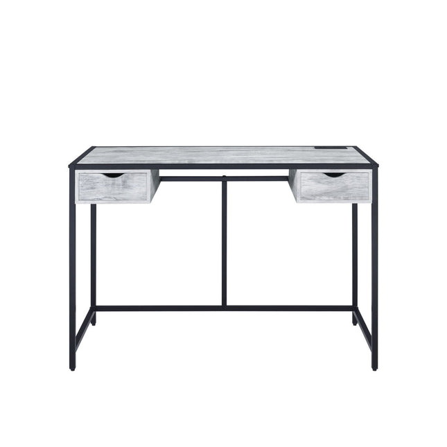 Wearn - Writing Desk - Weathered Gray & Black Finish ACME 