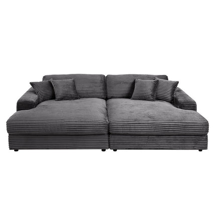 Hilde - Double Chaise With 2 Pillows - Dark Gray ACME 