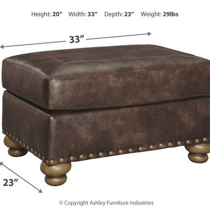 Nicorvo - Coffee - Ottoman Ashley Furniture 