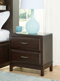 Vanmore - Dark Brown - Two Drawer Night Stand - Tony's Home Furnishings