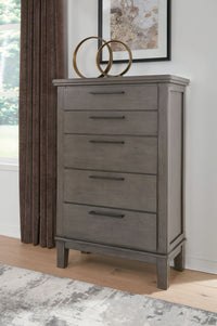 Thumbnail for Hallanden - Gray - Five Drawer Chest - Tony's Home Furnishings