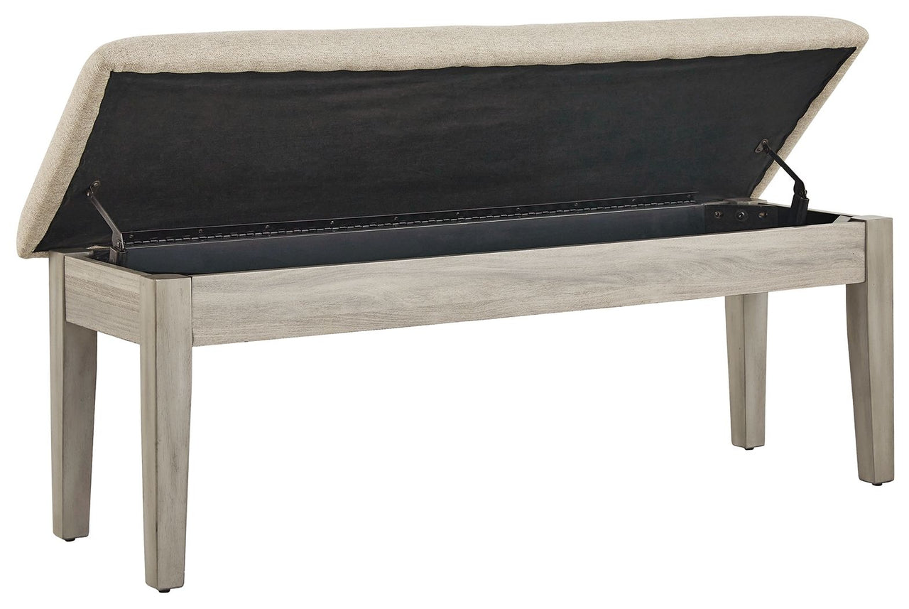 Parellen - Beige / Gray - Upholstered Storage Bench - Tony's Home Furnishings