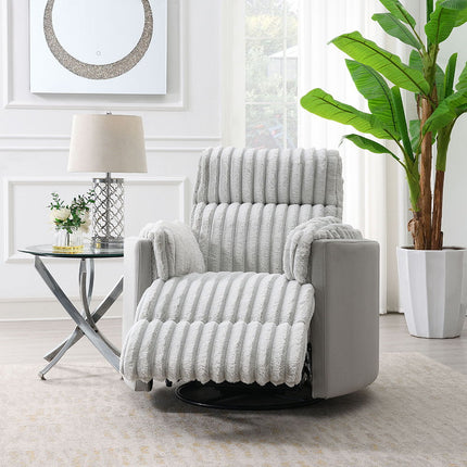 Emee - Glider Recliner With Swivel - Gray Corduroy ACME 