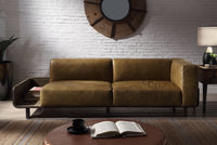 Blanca - Sofa - Chestnut Top Grain Leather & Rustic Oak - Tony's Home Furnishings