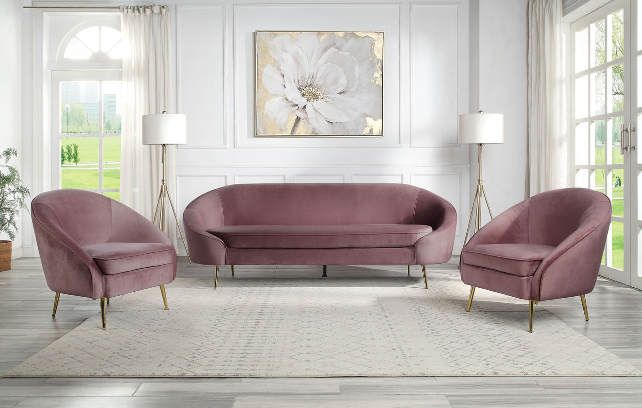 Abey - Sofa - Pink Velvet - Tony's Home Furnishings