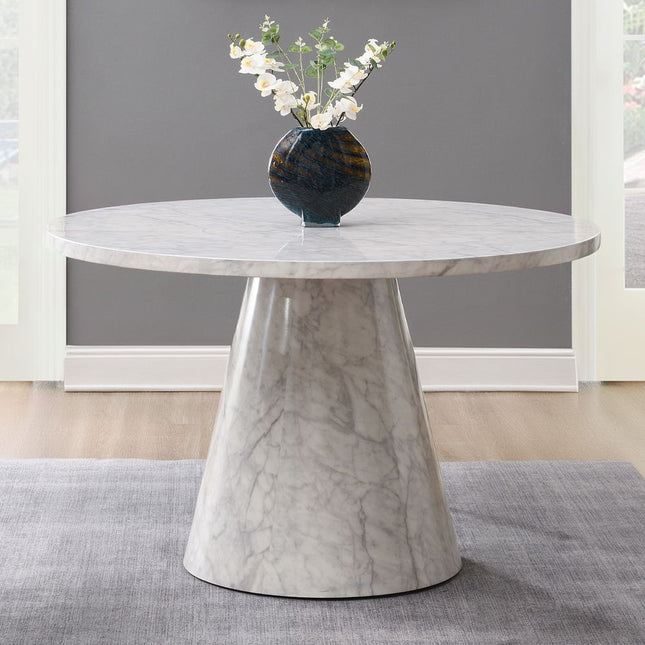 Kacey - Round Dining Table - Engineered Stone Finish ACME 