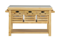 Grovaam - Kitchen Island - Marble & Natural Finish ACME 