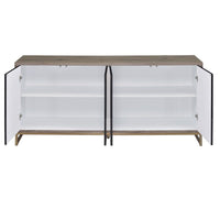 Payo - Console Cabinet - Black Marble Print Oak Champagne - Tony's Home Furnishings