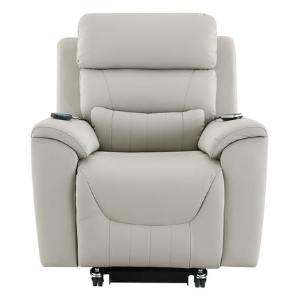 Marsha - Power Recliner With Lift & Massage - Light Gray Silicone Synthetic Leather ACME 